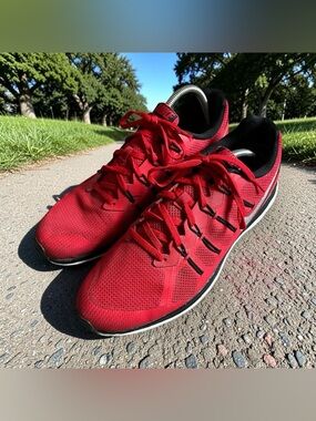 Nike Air Max Dynasty University Red Black & White Sneakers Mens 11.5 816747-600